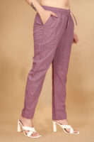 Pink Long Solid Cotton 3/4 Sleeve Co-Ords For Women