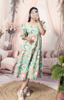Women’s Rama Floral Printed Cotton Blend Midi Dress