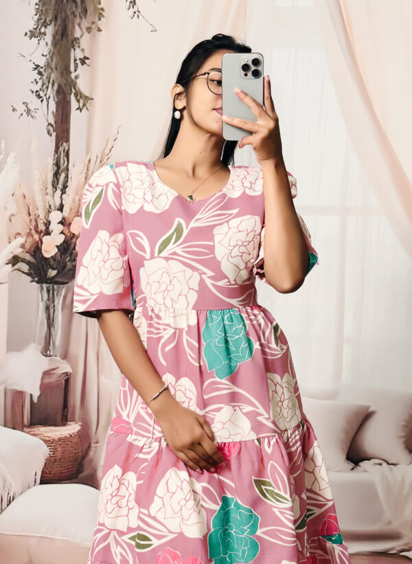 Cotton Blend Floral Dress