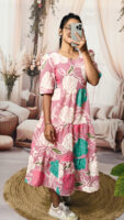 Cotton Blend Floral Dress