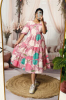 Cotton Blend Floral Dress
