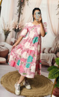 Cotton Blend Floral Dress
