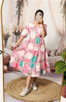 Cotton Blend Floral Dress