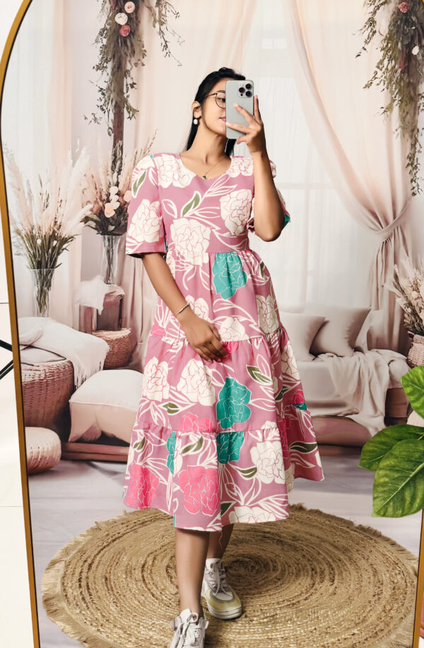Cotton Blend Floral Dress