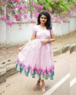Women’s pink Floral Printed Midi Dress