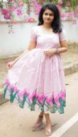 Women’s pink Floral Printed Midi Dress