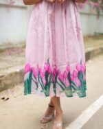 Women’s pink Floral Printed Midi Dress