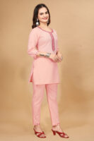 Peach Colour Solid Tunic and Pant Set