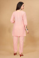 Peach Colour Solid Tunic and Pant Set