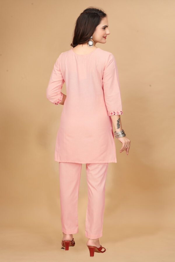 Peach Colour Solid Tunic and Pant Set