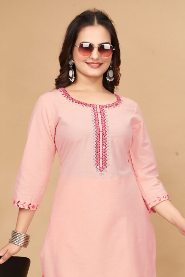 Peach Colour Solid Tunic and Pant Set