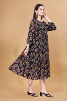 BLack Printed Georgette Dress