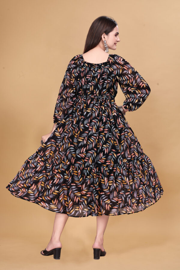 BLack Printed Georgette Dress