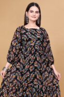 BLack Printed Georgette Dress