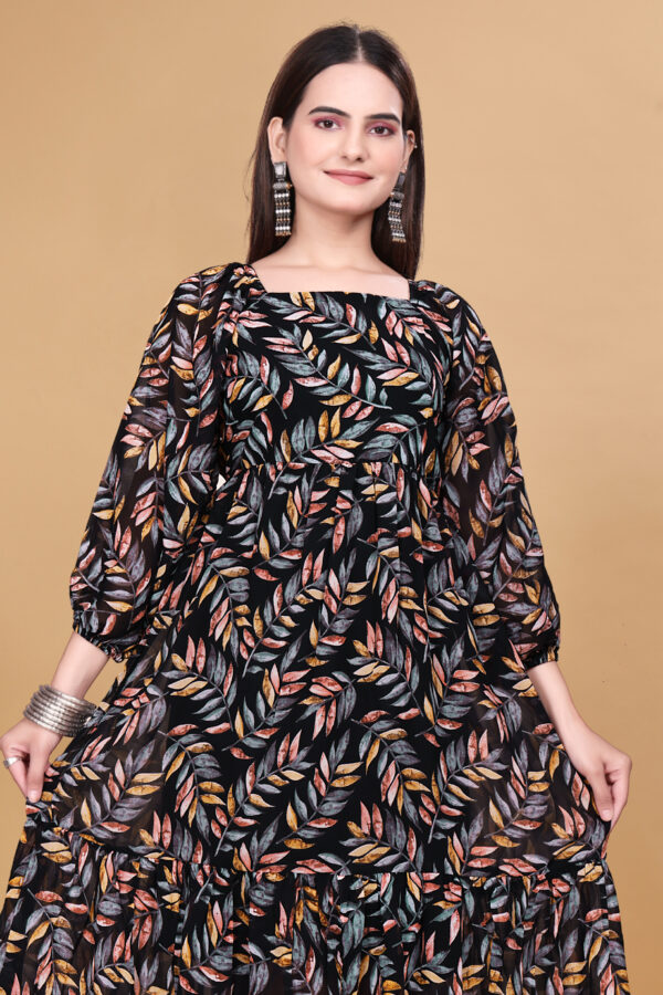 BLack Printed Georgette Dress