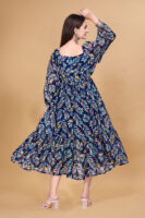 Blue Printed Georgette Dress